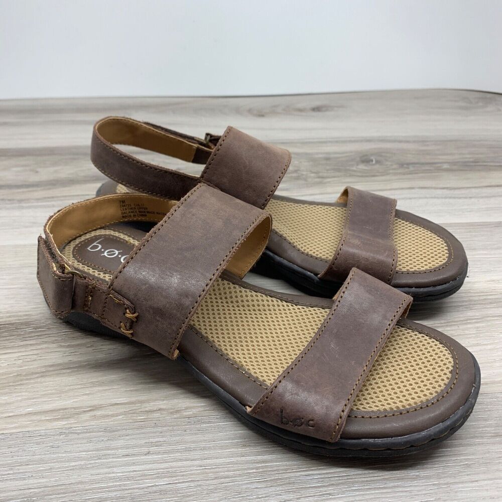 BOC Born Concepts Women’s Brown‎ Leather Adjustable Sandals Size 7 M